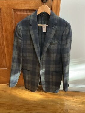 Banana Republic Men's Sport Coat - Navy/Charcoal/Maroon 38R Tailored Fit NWT